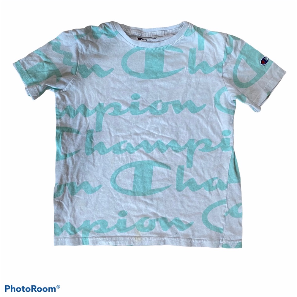 Champion tee girls L spell out crew neck cotton